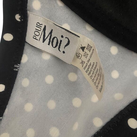 Pour Moi Swimwear Bikini Top US 34 I / UK 34 G Black & White Polka Dot Swim Bra - Picture 5 of 6